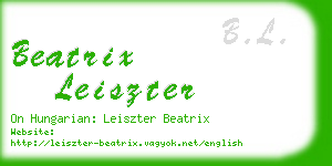 beatrix leiszter business card